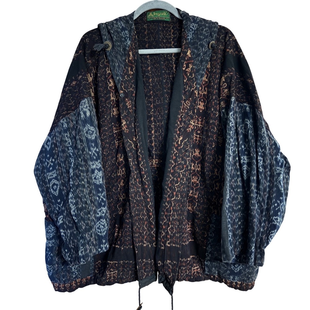 Kusnadi Cotton Patchwork Hooded Jacket Oversized Boho Indonesia